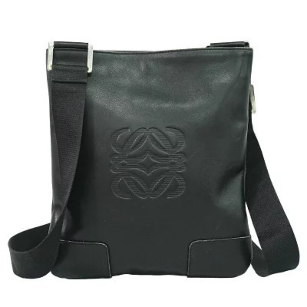Loewe Anagram Leather Shoulder Bag Black